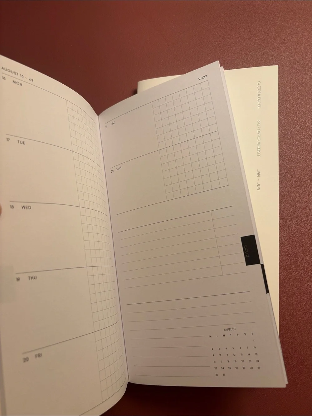 Cloth & Paper 2027 DATED TRAVEL NOTEBOOK SET WEEKLY HORIZONTAL A5 SLIM Standard